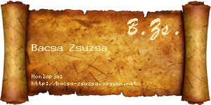 Bacsa Zsuzsa névjegykártya
